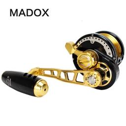 Madox Slow Jigging Reel All Metal Max Drag 35kg 11BB Drum Alarm Full Alloy DeepSea Fishing Trolling 241120