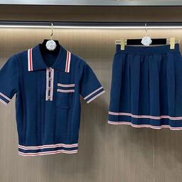 Womens Two Piece Dress Designer Tweed Set Skirt Set Tweed Dress Two Piece Set Women Cardigan Letter Petticoat Knitting Shirt Pleated Skirt