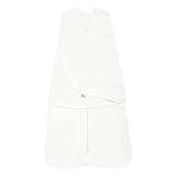 HALO 100% Cotton Sleepsack Swaddle, 3-Way Adjustable Wearable Blanket, TOG 1.5, Cream, Newborn, 0-3 Months