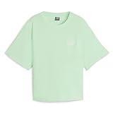 PUMA Womens Essentials Elevated Relaxed Cropped Crew Neck Short Sleeve Casual Tops Casual - Green - Size L