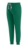 Eadflie Scrub Pants for Woman with Zippered Pocket, Slim - fit Jogger Pants, Lightweight, Ultra Soft, 4-Way Stretch Fabric (Green/M)