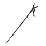 AUSCAMOTEK Aluminum Monopod for Hunting and Photography - Lightweight Collapsible Shooting Stick with 360° Swivel Yoke for Rifle Crossbow and Camera Support