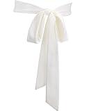 Geyoga Women Velvet Sash Belt Dress Sash Tie Waist Belt Skinny Neck Scarf Wedding Special Occasion Prom Formal(White)