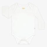 Little Sleepies Long Sleeve Bodysuit for Baby Boys and Girls, Soft White, 12-18M