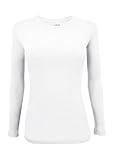 Natural Uniforms Women's Under Scrub Tee Crew Neck Long Sleeve T-Shirt (White, X-Large)