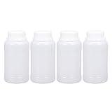 UMETASS PE Plastic Food Grade Bottles, Wide Mouth Lab Reagent Bottle, Liquid/Solid Sample Seal Sample Storage Container Chemical Bottle (Translucent, 8.4oz)