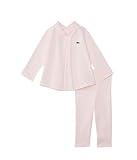 Lacoste Girl's Long Sleeve Collared W/Leggings Pj Giftset, Flamingo Pink, 12M