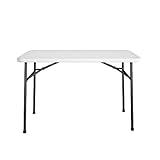 COSCO 4 ft. Straight Folding Utility Table, White, Indoor & Outdoor, Portable Desk, Camping, Tailgating, & Crafting Table