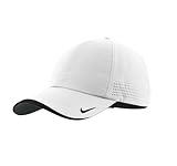 Nike Mens Golf - Dri-fit Swoosh Perforated Cap, White Hat, White