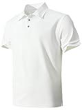 KAOKLRNI Men's Active Polo Shirt Lightweight Short Sleeve Athletic Golf Polos Daily Stylish Collared Shirts White