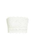 CIDER Santorini Beach Vacation Hollow Out Knitted Crop Tube Top: White, S