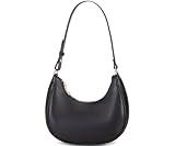 WSRYDJDL Crescent Shoulder Bags for Women Cute Hobo Tote Handbag Under the Arm Purses Mini Clutch Purse with Zipper Closure (Black)