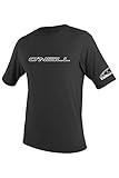 O'Neill Wetsuits Wetsuits UV Sun Protection Mens Basic Skins Short Sleeve Tee Sun Shirt Rash Guard, Black, X-Large