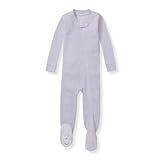 Burt's Bees Baby Unisex Baby Sleeper, Honeysoft Pajamas, One-Piece Zip-up footie PJ, Soft Organic Cotton & Lyocell Blend