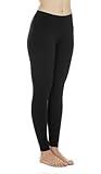 Thermajane Long Johns for Women - Thermal Leggings for Women, Fleece Lined Thermal Underwear Bottoms (Large, Black)