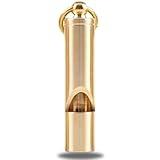 Loudest Brass Whistle Best Premium Emergency Whistle 125db+ One Piece Outdoor Survival Whistle On Key-Chain or Hang Around Your Neck and Carry it Anywhere!