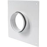 White Duct Connector Flange - 4 Inch Ducting - Galvanized Steel with Rubber Gasket - Straight or Flex Pipe Flange for Heating, Cooling, Air Ventilation Systems
