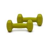 Amazon Basics Neoprene Coated Dumbbell Hand Weight Set, 5 pound each, Set of 2, 10 pounds, 2.27 Kilograms, Green