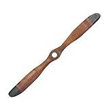 Deco 79 Traditional Wooden Airplane Propeller Decor, 5" H x 48" L, Polished Brown Finish, Model:92671