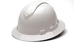 Pyramex Ridgeline Full Brim Hard Hat 4 Point Ratchet Vented White