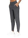 THE GYM PEOPLE Womens Joggers Pants with Pockets Athletic Leggings Tapered Lounge Pants for Workout, Yoga, Running (Large, Dark Grey)