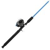 Shakespeare Tiger Spincast Reel and Fishing Rod Combo, 6'6" 2-Piece Rod, Tubular Fiberglass Rod Blank Construction, Comfortable and Durable EVA Handle