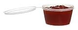 EcoQuality 3 Oz Leak Proof Plastic Condiment Souffle Containers with Attached Lids - Portion Cup with Hinged Lid Perfect For Sauces, Samples, Slime, Jello Shot, Food Storage & More! (200)