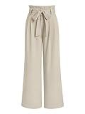 LILLUSORY Wide Leg Dress Pants Womens Palazzo 2025 Flowy Summer High Waisted Paperbag Business Casual Outfits Clothes Office Cute Teacher Work Trousers Straight Dressy Slacks Clothing Light Khaki