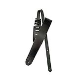 D'Addario Leather Guitar Strap, Classic - Black, Deluxe Series