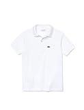 Lacoste Unisex-Child Short Sleeve Classic Pique Polo, White, 10