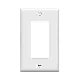 ENERLITES Decorator Light Switch or Receptacle Outlet Wall Plate, Gloss Finish, Size 1-Gang 4.50" x 2.76", Unbreakable Polycarbonate Thermoplastic, UL Listed, 8831-W, White