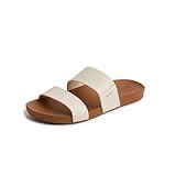 REEF Cushion Vista Women's Fashion Slide Sandal, Vegan Leather Strap, Ultra Soft Cushion Footbed, Vintage, 8