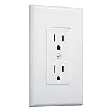 TayMac MW2500W Single-Gang Wallplate Non-Metallic Decorator Cover One Grounded Duplex, White Smooth(Pack of 5)