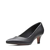 Clarks womens Linvale Jerica Pump, Black Leather, 7 Wide US