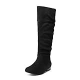 DREAM PAIRS Women's Wide Calf Knee High Pull On Fall Weather Winter Boots,Size 9,Wide/Calf/Black,BLVD-W