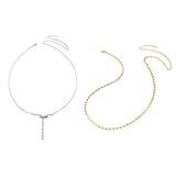 NOIAFZY 2pcs Hip-Hop Style Winged Rhinestone Tassel Waist Chain - Zirconia Body Chain Accessory with Edgy Glamour Design