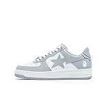 Ervkgm Sneakers for Women Men Classic Ape Head Logo Lightning Star Graphic Leather Trend Sports Shoes Low Top Skateboard Shoe (4,11.5,Women,Men,Medium,10)