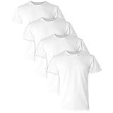 Hanes Ultimate Ultimate Comfort Fit Undershirt, Men’s Crewneck Stretch-Cotton T-Shirt, 4-Pack, White-4 Pack, X-Large