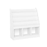 RiverRidge Kids 4 shelves Three Cubbies Bookrack, White (02-251), 11.81"D x 35"W x 36"H