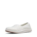 Clarks Women's Breeze Emily Loafer, White Synthetic, 10