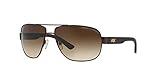 A|X ARMANI EXCHANGE Men's AX2012S Rectangular Sunglasses, Matte Brown/Brown Gradient, 62 mm