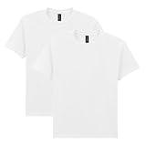 Gildan Unisex Child Youth Heavy Cotton T-shirt, Style G5000b, 2-pack, White, Large US