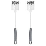 MR.SIGA Long Handle Bottle Brush, Flexible Scrub Brush for Water Bottles, Glasswares, Mugs, Gray, 2 Pack