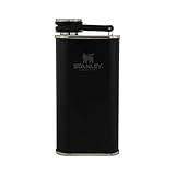 Stanley Classic Flask 8oz with Never-Lose Cap, Wide Mouth Stainless Steel Hip Flask for Easy Filling & Pouring, Insulated BPA-Free Leak-Proof Flask,Matte Black