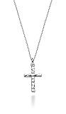 Miabella 925 Sterling Silver or 18Kt Yellow Gold Over Silver Italian Hammered Cross Pendant Chain Necklace 18 Inch Made in Italy (sterling-silver)