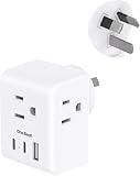 Australia New Zealand Power Plug Adapter, US to Australia Travel Adapter with 3 American Outlets 3 USB Ports (2 USB C), Type I Plug Adapter Travel Essentials for USA to Australia, Argentina, China