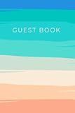 Calm and Coastal Stripe - Guest Book, Vacation Rental Home Visitor Log Book for Air BNB
