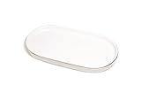 Hankor Ceramic Jewelry Dish Bowl, Perfume Vanity Catch All, 7x4 Decorative Trinket Key Ring, Small Bathroom Counter, Soap Tray for Kitchen Sink (White)