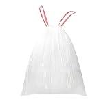 WAIKAS 13 Gallon Trash Bags Drawstring, Pack of 28 Garbage Bags for Kitchen and Home Use, 63x70cm Size, 12g/pcs, Unscented, White