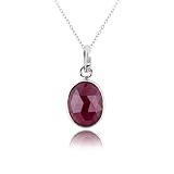 CRYSTALIS Exotic Ruby Birthstone Jewelry, Natural Ruby Pendant, Gemstone Necklace, Chakra Healing Pendant, Delightful Women Necklace, Dainty 925 Sterling Silver Chain 18 inch